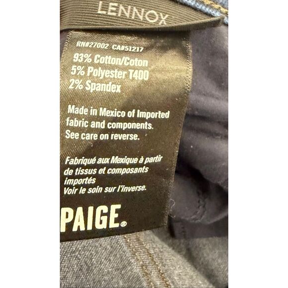 Paige Lennox Frankie Dark Slim Fit Stretch Jeans Size 33x32 - Picture 5 of 9